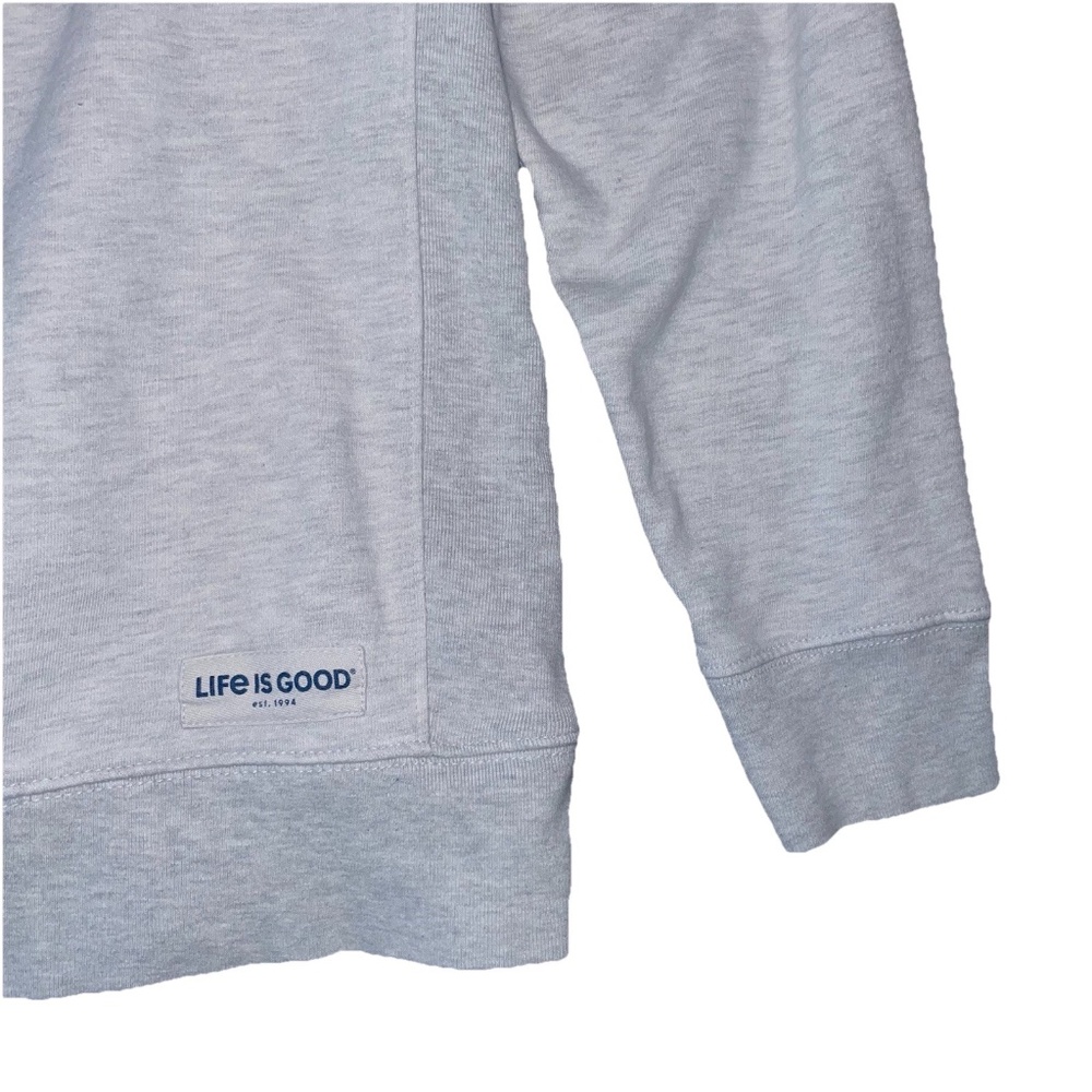Life Is Good Sweatshirt Women's Small Gray Pullover Graphic Crew Neck Ladies - Picture 5 of 11